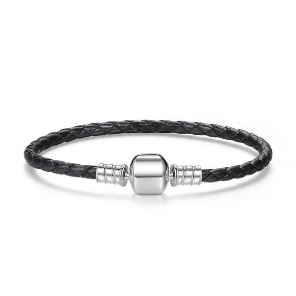 FLORENCE Genuine Black Leather and Sterling Silver