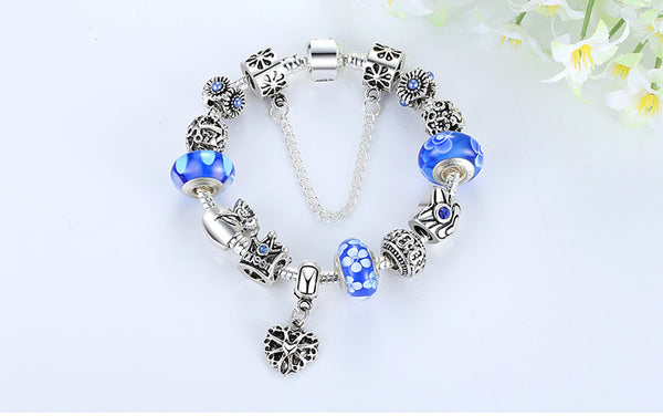 ELLA CLASSIC Silver Charm Bracelet - Blue