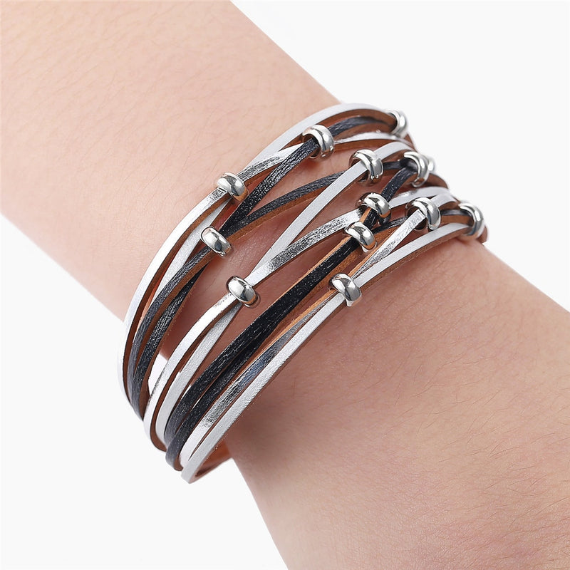 YRA CLASSIC Silver Layered Charm Bracelet